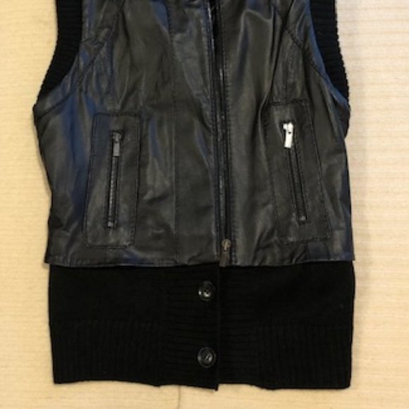 BCBGMAXAZRIA Black Lamb Leather VIGGO Vest - NWOT - Picture 8 of 9